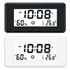 Reloj de Escritorio para Fabricante Habitación de Estudiante Pantalla Simple Hora Fecha Semana Temperatura Humedad Cómodo Delgado Reloj Despertador
