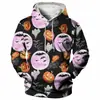 Sudadera de Amazon Transfronteriza Personalizada Dibujos Animados de Halloween Animación Estampado 3D Sudadera Otoño Nueva Sudadera con Capucha para Hombre