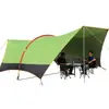 Tienda de campaña de lona de goma negra transfronteriza para acampar, protección solar para acampar, impermeable, refuerzo, toldo grueso, suministros para exteriores, venta al por mayor