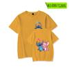 Camiseta Dizai de manga corta con cuello redondo y puntada periférica de animación, de algodón puro, para parejas, para bebé estrella, ropa de verano a juego.