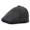 Chapéu de Inverno à Prova de Vento e Frio com Proteção para as Orelhas para Homens e Idosos Chapéu Quente Plano Avô Velho Acolchoado Espesso