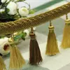 Fornecimento Direto da Fábrica novos acessórios de decoração para borda superior, inferior e franja de borla de bola de três cores para cortina, decoração de janela em estoque