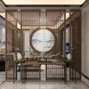 Talla de Madera Dongyang Hecho a Medida Estilo Chino Nuevo Madera Maciza Celosía Puertas y Ventanas Estilo Antiguo, Biombos, Mamparas, Paredes de Fondo, Divisores Modernos para Entrada