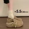 Sapatos estilo Birkenstock femininos de uso bidirecional, com sola grossa e forro de fleece, novo design slip-on outono/inverno, com palmilha oculta para aumentar a altura, sapatos quentes de algodão e botas de neve