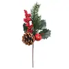 Recortes Personalizados para Decoración Navideña Accesorios DIY Frutas Rojas Mini Agujas de Pino Piñas Bayas Agujas de Pino Artificiales Agujas de Pino Navideñas
