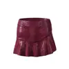 11759 Nazada Calça-Saia Fashionável Elástica Feminina Nazada Estilo Europeu e Americano Revestida de Couro Sintético Fornecimento Transfronteiriço