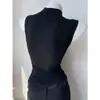 Colete de Manga Curta com Gola Meia-Alta Estilo Alta Inteligência para Mulheres, Roupa de Baixo para Primavera e Outono, Top para Camadas, Corte Justo, Valoriza a Silhueta, Camisa Básica Tendência