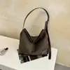 Bolsa de mano tipo tote de gamuza mate 2026, gran capacidad, estilo vintage, bolso de hombro tipo cubo, bolso de hombro casual y relajado, bolso grande