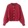 Chaqueta de punto de manga larga con decoración de botón grande simple estilo europeo y americano transfronterizo 2026 Nuevo 5536166 5536167