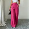 Pantalones casuales de color liso, ajustados, de tiro alto, doble botonadura, corte holgado, nuevos para el verano 2026, transfronterizos europeos y americanos