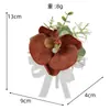 Nuevo ojal de boda estilo occidental para hombre en color Morandi, orquídea Phalaenopsis, flor de muñeca para novia, decoración de fiesta para hombres y mujeres, flores artificiales