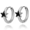 Pendientes de Acero Inoxidable con Forma de Estrella de Cinco Puntas con Diamantes Estilo Ins Europeo y Americano, Pendientes de Acero de Titanio Elegantes y Compactos con Forma de Estrella de Cinco Puntas Super Brillantes