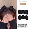 Presilha de cabeça de princesa com laço preto, pequeno, para mulheres, lateral, franja, grampo, adorno de cabeça, nova moda de celebridade da internet
