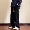 Pantalones de pana para hombre para otoño e invierno, marca de moda, talla grande, corte recto, vintage, versátiles, estilo americano, corte holgado, forrados de polar, pantalones largos casuales