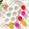 Molde de silicona con seis cavidades en forma de rosa para producción en masa de yeso perfumado, resina y jabón artesanal
