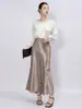 Estilo Dulce y Suave, Falda de Satén de Acetato Floral Tridimensional de Alta Resistencia para Mujer, Nueva Falda de Cola de Pescado Elegante y Versátil para Verano