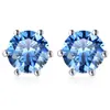 Brincos Femininos em Prata Esterlina 925 com Seis Garras, Estilo Clássico Mais Vendido, Moissanita Colorida com Certificado GRA, Brincos Versáteis, Atacado Transfronteiriço