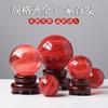 Fábrica direta vermelha fundindo ornamentos de bola de cristal vermelho vermelho ornamentos de cristal vermelho bola de fusão vermelha