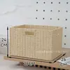 Cesta de Almacenamiento Tejida Caja de Almacenamiento para Escritorio Mesa de Café Caja de Almacenamiento para Ropa y Cosméticos Caja de Almacenamiento de Cesta de Ratán