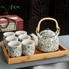 Xinmingxuan Cerámica Azul y Blanca Vintage con Filtro Juego de Té Doméstico Juego de Té Tetera de Porcelana Taza de Té Tetera de Cola Juego de Té