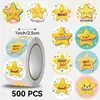 500 pegatinas/rollo transfronterizo amarillo estrella de cinco puntas aliento pegatinas en inglés etiquetas adhesivas pegatinas de recompensa en stock al por mayor