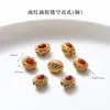 Alta Retención de Color Chapado en Cobre 24K Oro Real Accesorios de Ágata Roja Piezas para Joyería DIY Calabaza de Loto Productos Semi-Terminados Venta Directa de Fábrica