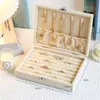 Caja de Almacenamiento de Joyería de Terciopelo a Prueba de Polvo de Gama Alta de Gran Capacidad Caja para Joyas Organizador de Pendientes Anillos Collares Caja de Exhibición para Joyas