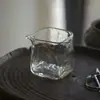 Copo Quadrado Resistente ao Calor com Bico de Águia para Cerimônia do Chá, Copo Quadrado de Alta Temperatura com Padrão Martelado de Alta Qualidade, Conjunto de Chá Kung Fu, Recipiente para Compartilhar Chá