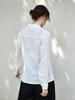 Liquidación26 Camisa de Lino Puro para Mujer Otoño, Estilo Relajado Old Money, de Botones, Camisa Minimalista con Acabado Brillante