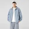 Chaqueta de retazos retro americana transfronteriza con cuello alto, prenda exterior casual y versátil, cortavientos e impermeable, estilo otoñal moderno para hombre