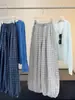 Calças de ganga largas estilo retrô xadrez coreano para mulher, novo modelo de outono, corte largo para corpo em forma de pera, calças lanterna casuais que emagrecem e cobrem os quadris