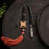 Cuerda Trenzada Hecha a Mano de Gama Alta Clásico Colgante de Borla Vintage con Cuenta Dzi de Nueve Ojos para Colgar en el Coche Accesorio Versátil Venta al por Mayor