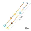 Nuevo Colgante de Cadena para Teléfono con Flor de Acrílico Bicolor Dulce, Colgante Intercambiable para Bolso con Cuentas de Colores Caramelo
