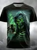 Camiseta Informal Versátil de Moda Tendencia de Alta Calidad con Estampado de Calavera para Hombre de Manga Corta, Transfronteriza Europea y Americana, Nueva 2025