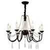 Lustre de cristal estilo francês, novo luxo leve design retrô americano de alta qualidade para sala de estar, quarto, sala de jantar, luminária de vela, ferro, outros