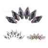 Joyería para perforación corporal de aleación de titanio ASTM F-136 Crown cattle color Zircón engastado ojo de caballo aretes labiales tipo stud punto