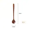 Cuchara de Madera Japonesa Cuchara para Gachas Cuchara Pequeña para Sopa Palillos de Madera Cocina Hogar Miel Mango Largo Creativo Simple