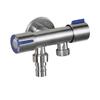Válvula angular de acero inoxidable de tres vías, una entrada y dos salidas, válvula 304, una entrada y dos salidas, con interruptor doble, separador de agua para inodoro de doble salida.
