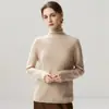 Nueva colección de otoño e invierno: Prenda base de punto de cachemira moderna y suave, color liso, adecuada para el trabajo y el uso diario, diseño simple con cuello con volantes