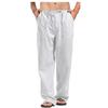 Pantalones para Hombre Transfronterizos 2025 Pantalones de Algodón y Lino Talla Grande para Hombre Listos para Usar Transpirables Absorbentes de Sudor Pantalones Básicos Casuales de Pierna Ancha