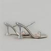 Tacones altos de pedrería 2023 Verano nuevas sandalias para mujer tacón de aguja con estilo socialité sandalias de exterior