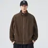 Otoño 2025 Nueva Chaqueta para Hombre Estilo Retro Japonés Cuello Alto Bordado Versátil Casual Estilo Pareja