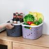 Cesta de almacenamiento apilable al por mayor de fábrica, cesta de almacenamiento de plástico pequeña con patrón de cuadros irregular, cesta de almacenamiento portátil para cocina