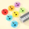 Pastillero Redondo Compartimentado de Siete Días Mañana y Tarde Transfronterizo, Organizador de Pastillas Portátil Apilable en Capas Arcoíris, Caja Sellada Portátil
