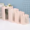 Bolsa de Tote con Flores, Bolsa de Regalo con Ventana Transparente, Bolsa con Ventana para Muñeca con Bouquet, Bolsa de Regalo, Bolsa de Tote para el Día de San Valentín Chino, el Día de la Madre