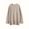 Suéter de Cachemira para Mujer Cuello Redondo Otoño e Invierno Nuevo Manga Raglán Longitud Media Cuello Redondo Talla Grande Suéter de Punto de Manga Larga