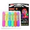 Pintura Facial Luminosa de 6 Colores Transfronteriza Pintura Corporal Halloween Lápiz Luminoso para Maquillaje Facial Soluble en Agua Maquillaje Festivo