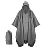 Poncho Impermeable Multifuncional 3 en 1 para Ciclismo al Aire Libre, Poncho de Lluvia con Cremallera de Poliéster para Senderismo, Venta al por Mayor para Comercio Exterior y Ventas Transfronterizas