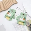 Guantes Infantiles de Tapa abatible Invierno Engrosados Dibujos Animados Niños Medianos y Grandes Guantes Cálidos de Medio Dedo para Escribir y Jugar en la Arena para Niños y Niñas