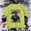 Nueva Camiseta Delta Force Weilong Rosa Rojo Comedor de Oro Lobo para Niños, Manga Corta Estudiante Holgada Superior Moderna